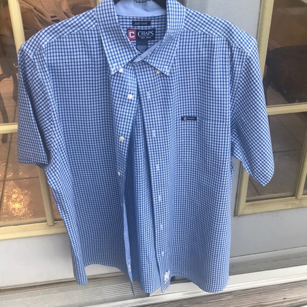 Casual plaid shirt | short sleeve blue plaid shirt